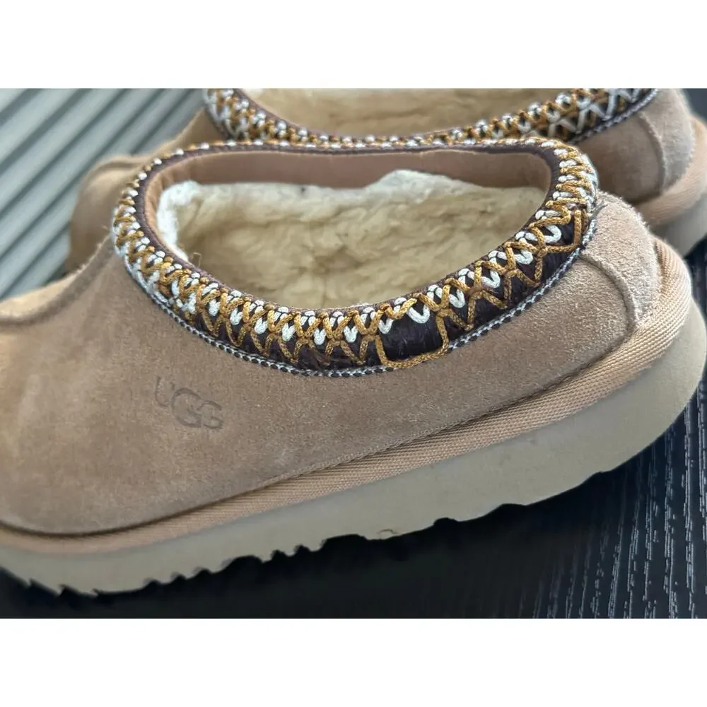 UGG Kids Tasman Slippers Chestnut Suede Sheepskin US 2 EU 33.5 1019066K